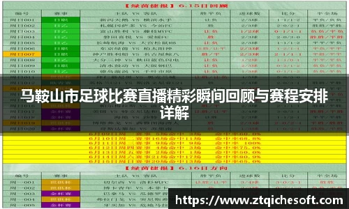 马鞍山市足球比赛直播精彩瞬间回顾与赛程安排详解